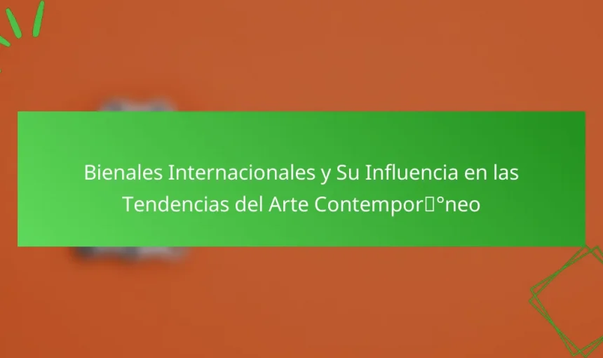 Bienales Internacionales y Su Influencia en las Tendencias del Arte Contemporáneo