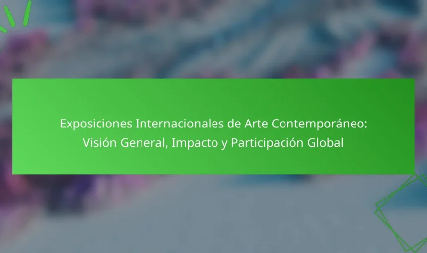 Exposiciones Internacionales de Arte Contemporáneo: Visión General, Impacto y Participación Global
