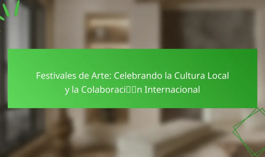 Festivales de Arte: Celebrando la Cultura Local y la Colaboración Internacional