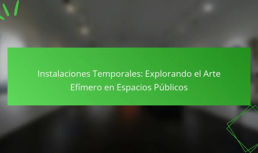 Instalaciones Temporales: Explorando el Arte Efímero en Espacios Públicos