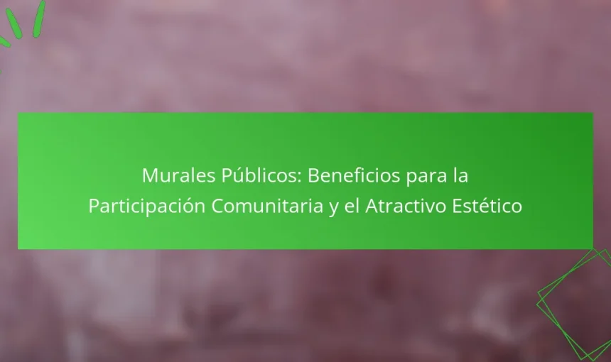 Murales Públicos: Beneficios para la Participación Comunitaria y el Atractivo Estético