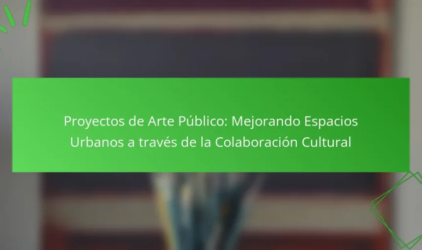 Proyectos de Arte Público: Mejorando Espacios Urbanos a través de la Colaboración Cultural