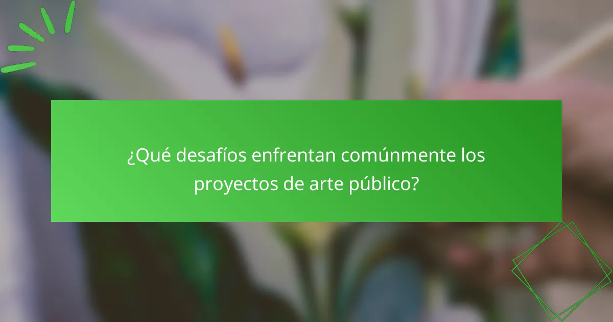 ¿Qué desafíos enfrentan comúnmente los proyectos de arte público?